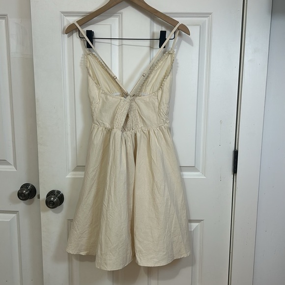 SHEIN Vcay Cream Plunge Neck Sundress size small sundress - Picture 4 of 5